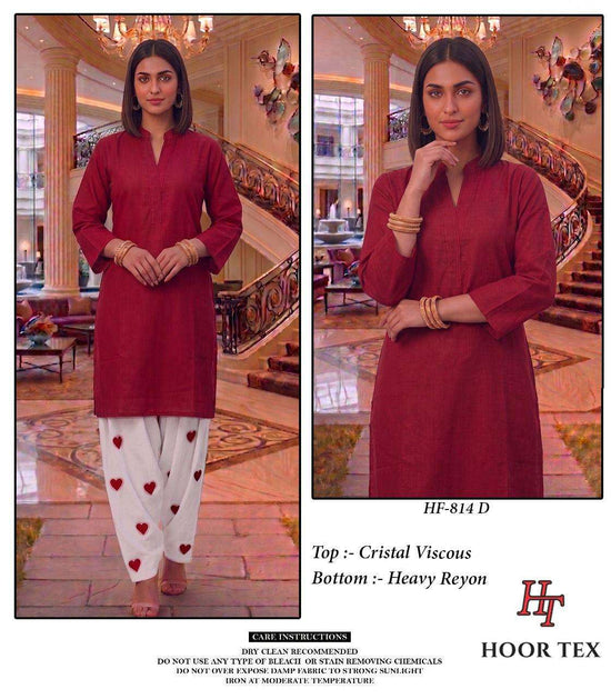 Hoor Tex HF-814 Crystal Viscose Stitched Pakistani Suit Set