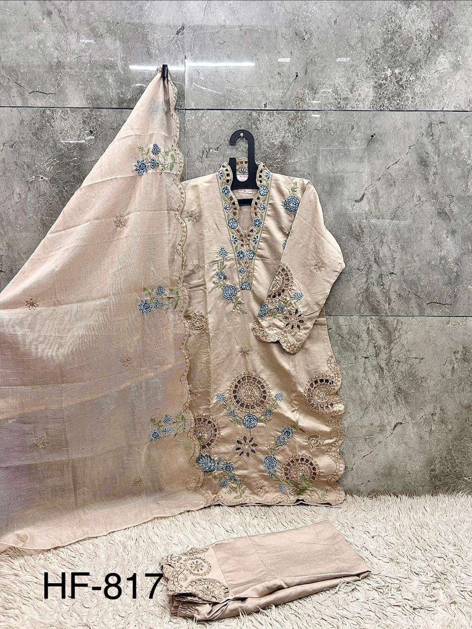 Hoor Tex HF - 817 Crystal Viscose Embroidered Pakistani Suit Set - Amrah Wholesale