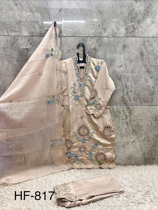 Hoor Tex HF - 817 Crystal Viscose Embroidered Pakistani Suit Set - Amrah Wholesale