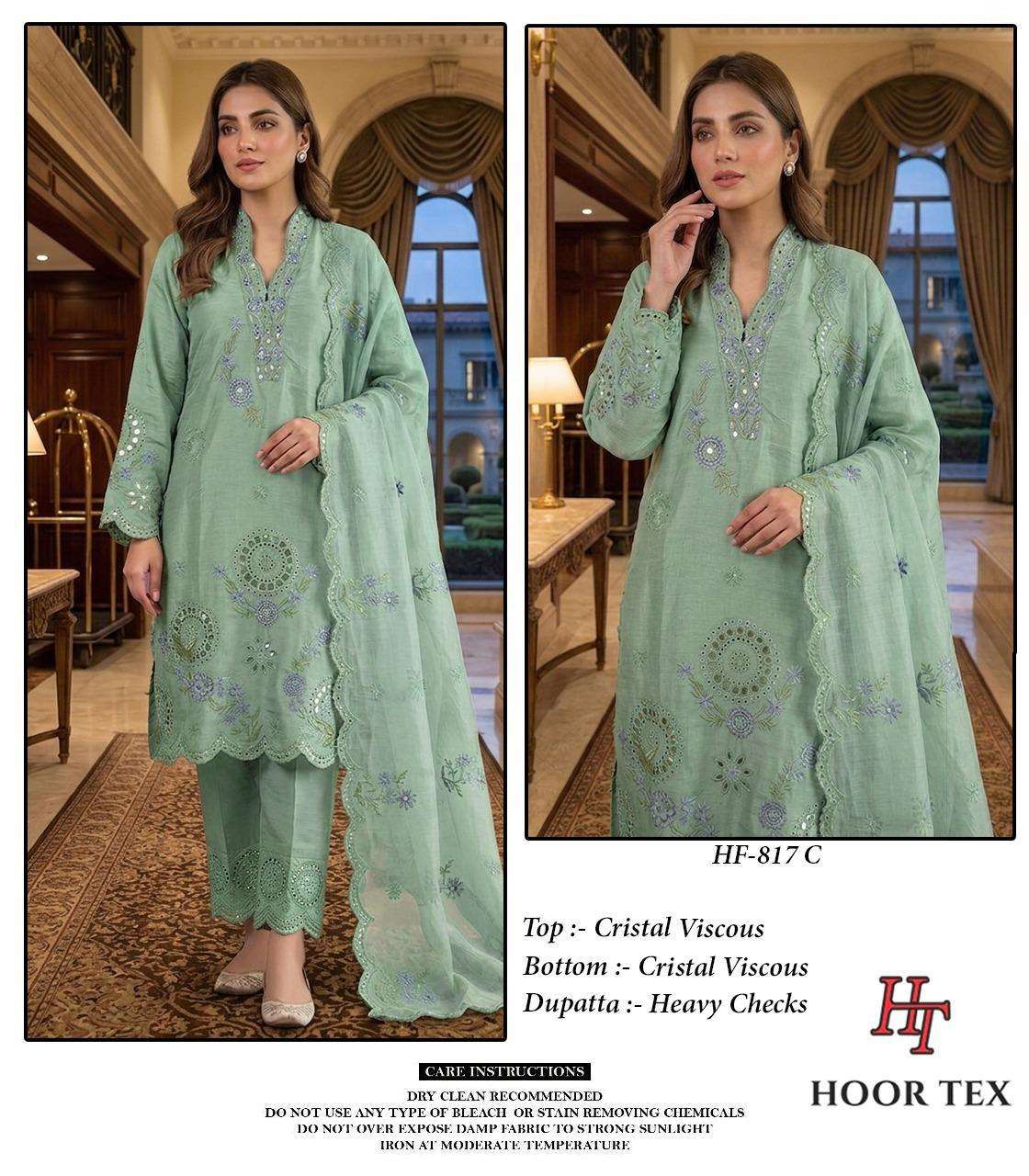 Hoor Tex HF - 817 Crystal Viscose Embroidered Pakistani Suit Set - Amrah Wholesale