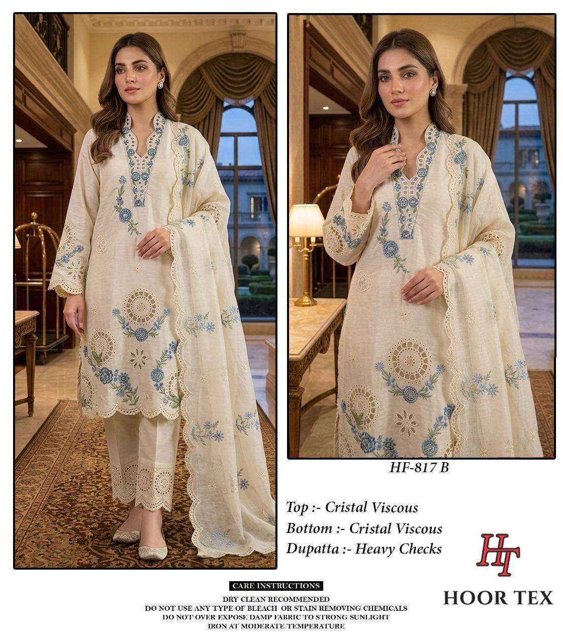 Hoor Tex HF - 817 Crystal Viscose Embroidered Pakistani Suit Set - Amrah Wholesale
