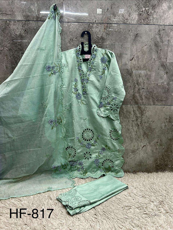 Hoor Tex HF - 817 Crystal Viscose Embroidered Pakistani Suit Set - Amrah Wholesale