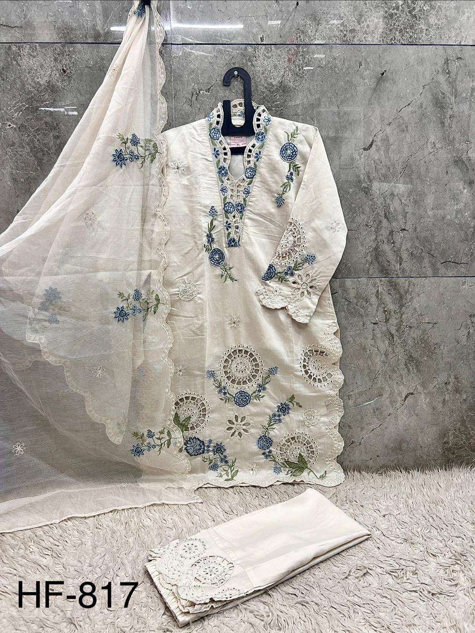 Hoor Tex HF - 817 Crystal Viscose Embroidered Pakistani Suit Set - Amrah Wholesale