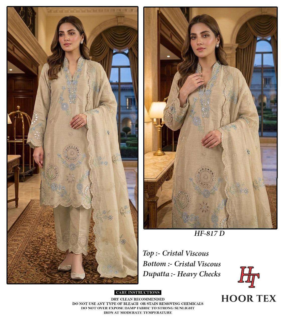 Hoor Tex HF - 817 Crystal Viscose Embroidered Pakistani Suit Set - Amrah Wholesale