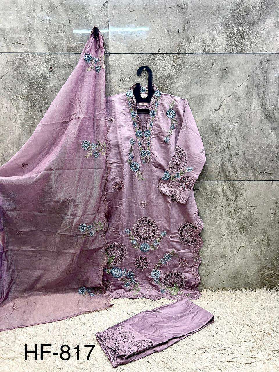 Hoor Tex HF - 817 Crystal Viscose Embroidered Pakistani Suit Set - Amrah Wholesale