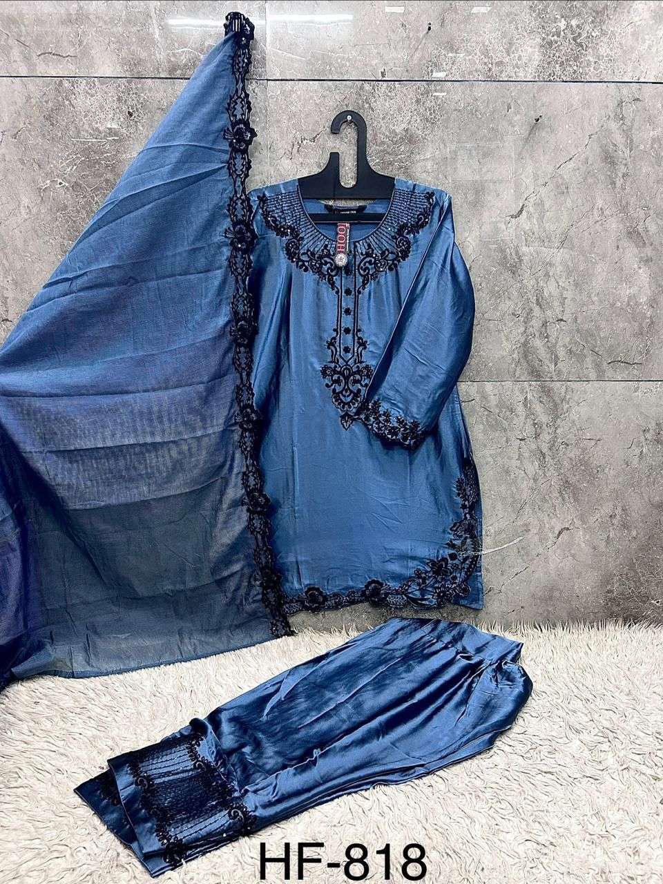 HOOR TEX HF - 818 Satin Pakistani Suit Set - Amrah Wholesale