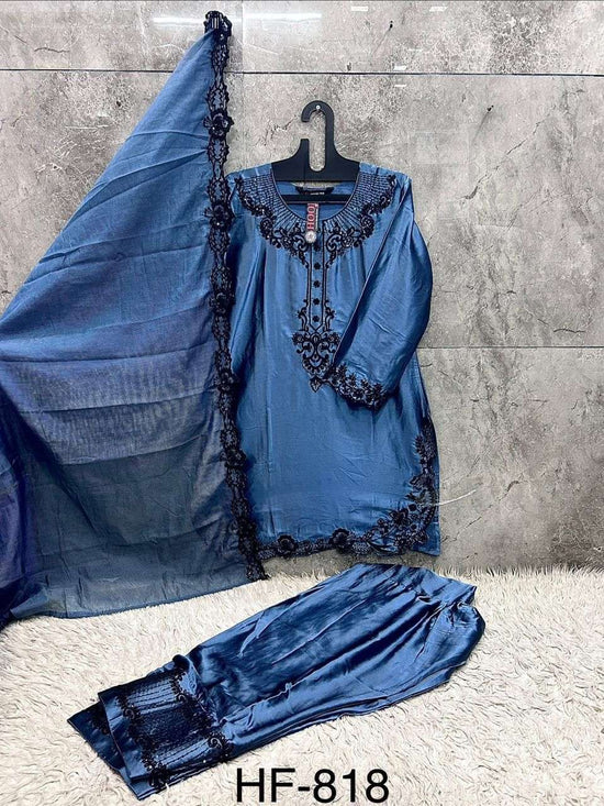 HOOR TEX HF - 818 Satin Pakistani Suit Set - Amrah Wholesale