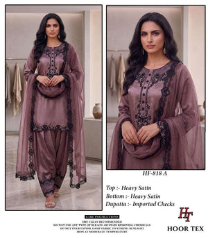 HOOR TEX HF-818 Satin Pakistani Suit Set