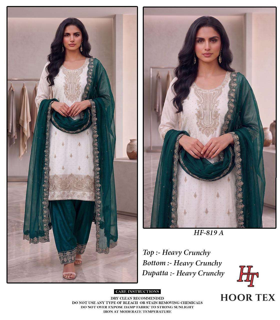 HOOR TEX HF-819 A TO D Crunchy Pakistani Suit Set