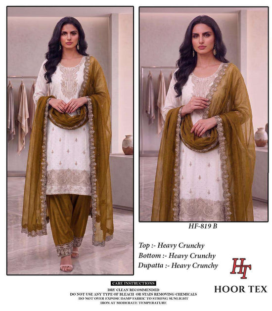HOOR TEX HF-819 A TO D Crunchy Pakistani Suit Set