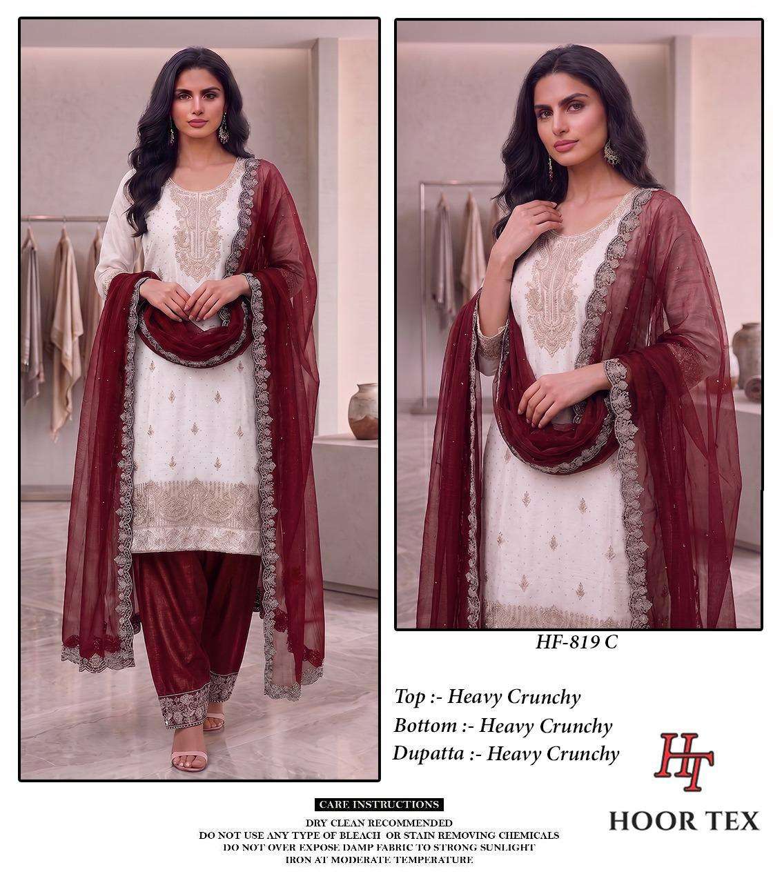 HOOR TEX HF-819 A TO D Crunchy Pakistani Suit Set