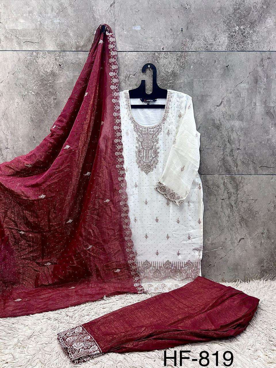 HOOR TEX HF-819 A TO D Crunchy Pakistani Suit Set