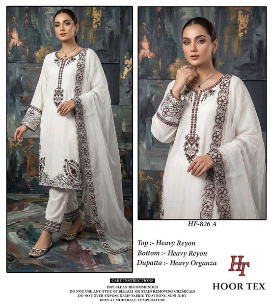 HOOR TEX HF - 826 A TO D Series Rayon Pakistani Suit Set - Amrah Wholesale
