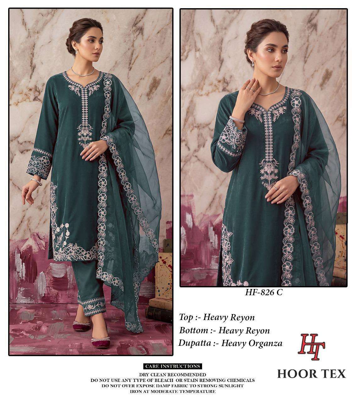 HOOR TEX HF - 826 A TO D Series Rayon Pakistani Suit Set - Amrah Wholesale