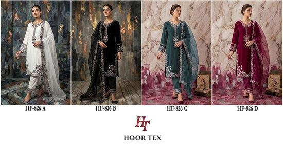 HOOR TEX HF - 826 A TO D Series Rayon Pakistani Suit Set - Amrah Wholesale