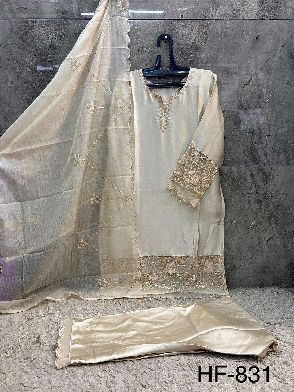 HOOR TEX HF - 831 Malai Satin Pakistani Suit Set - Amrah Wholesale