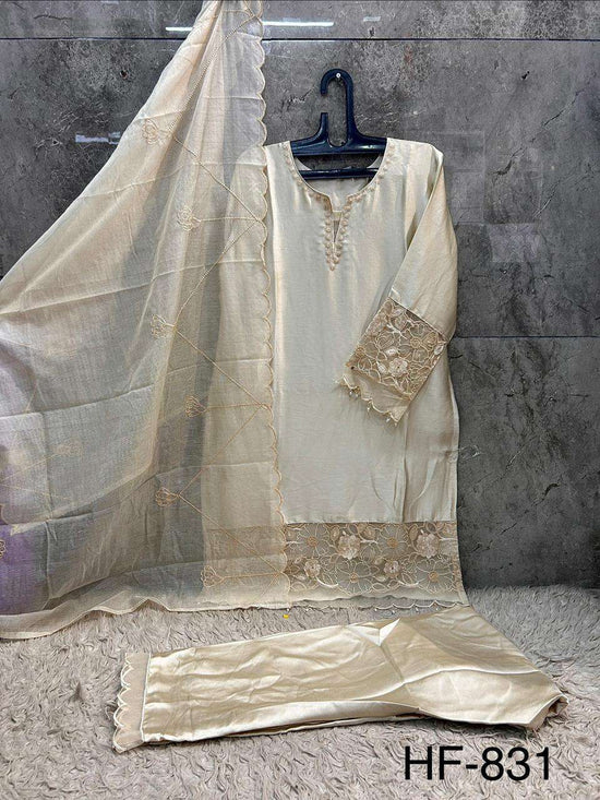 HOOR TEX HF - 831 Malai Satin Pakistani Suit Set - Amrah Wholesale