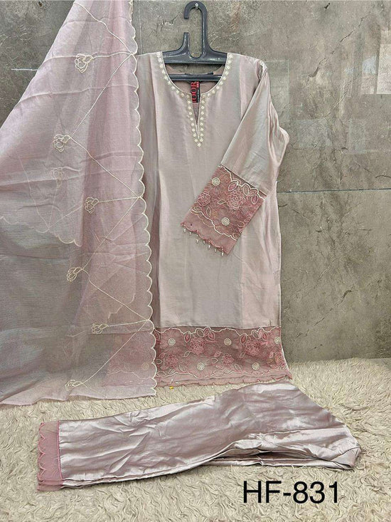 HOOR TEX HF - 831 Malai Satin Pakistani Suit Set - Amrah Wholesale