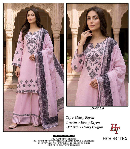 HOOR TEX HF - 832 Rayon Embroidery Stitched Pakistani Dress - Amrah Wholesale