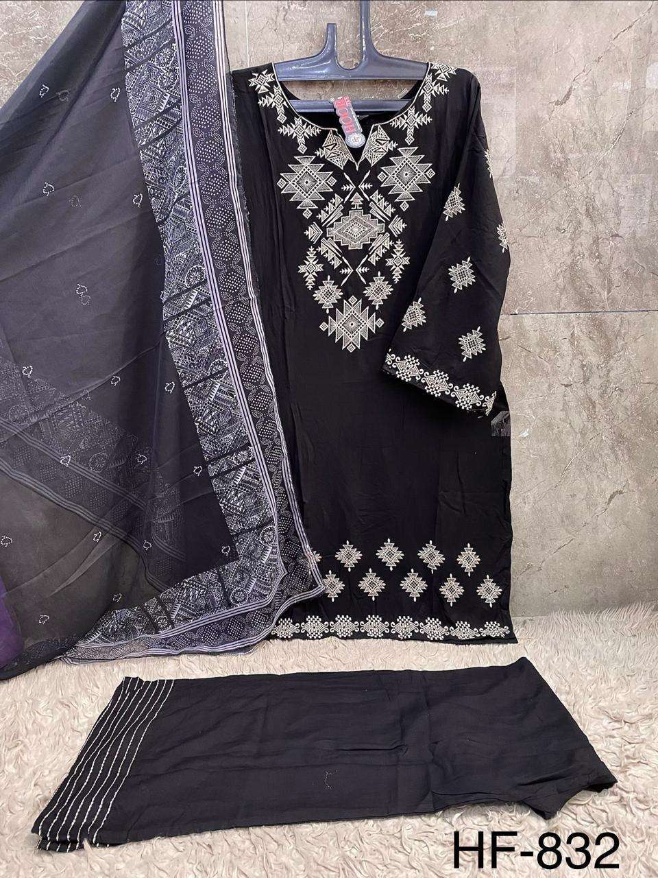 HOOR TEX HF - 832 Rayon Embroidery Stitched Pakistani Dress - Amrah Wholesale