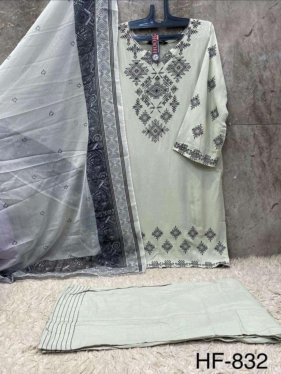 HOOR TEX HF - 832 Rayon Embroidery Stitched Pakistani Dress - Amrah Wholesale