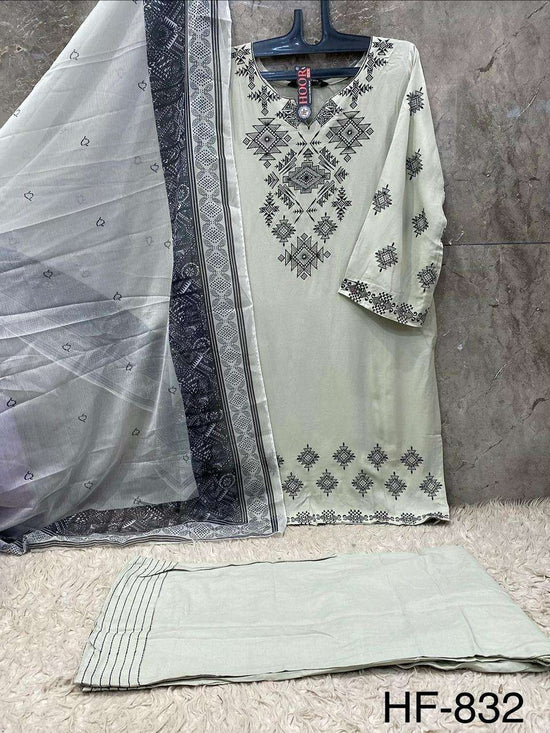 HOOR TEX HF - 832 Rayon Embroidery Stitched Pakistani Dress - Amrah Wholesale
