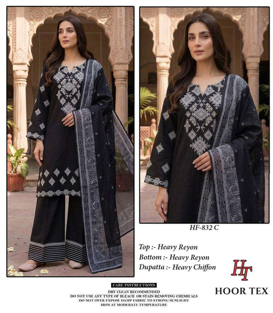 HOOR TEX HF - 832 Rayon Embroidery Stitched Pakistani Dress - Amrah Wholesale