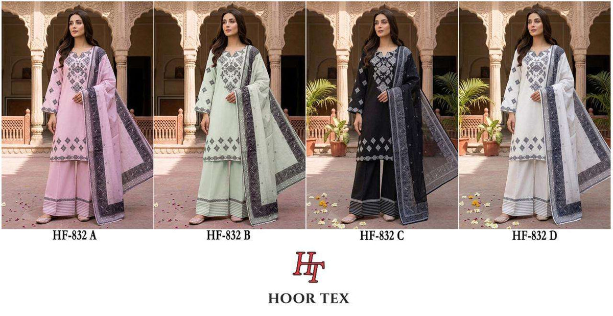 HOOR TEX HF - 832 Rayon Embroidery Stitched Pakistani Dress - Amrah Wholesale