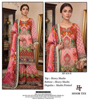 HOOR TEX HF-834 TO 852 Muslin Pakistani Suit Set