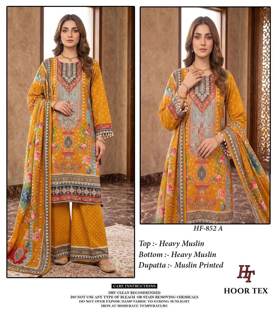 HOOR TEX HF-834 TO 852 Muslin Pakistani Suit Set