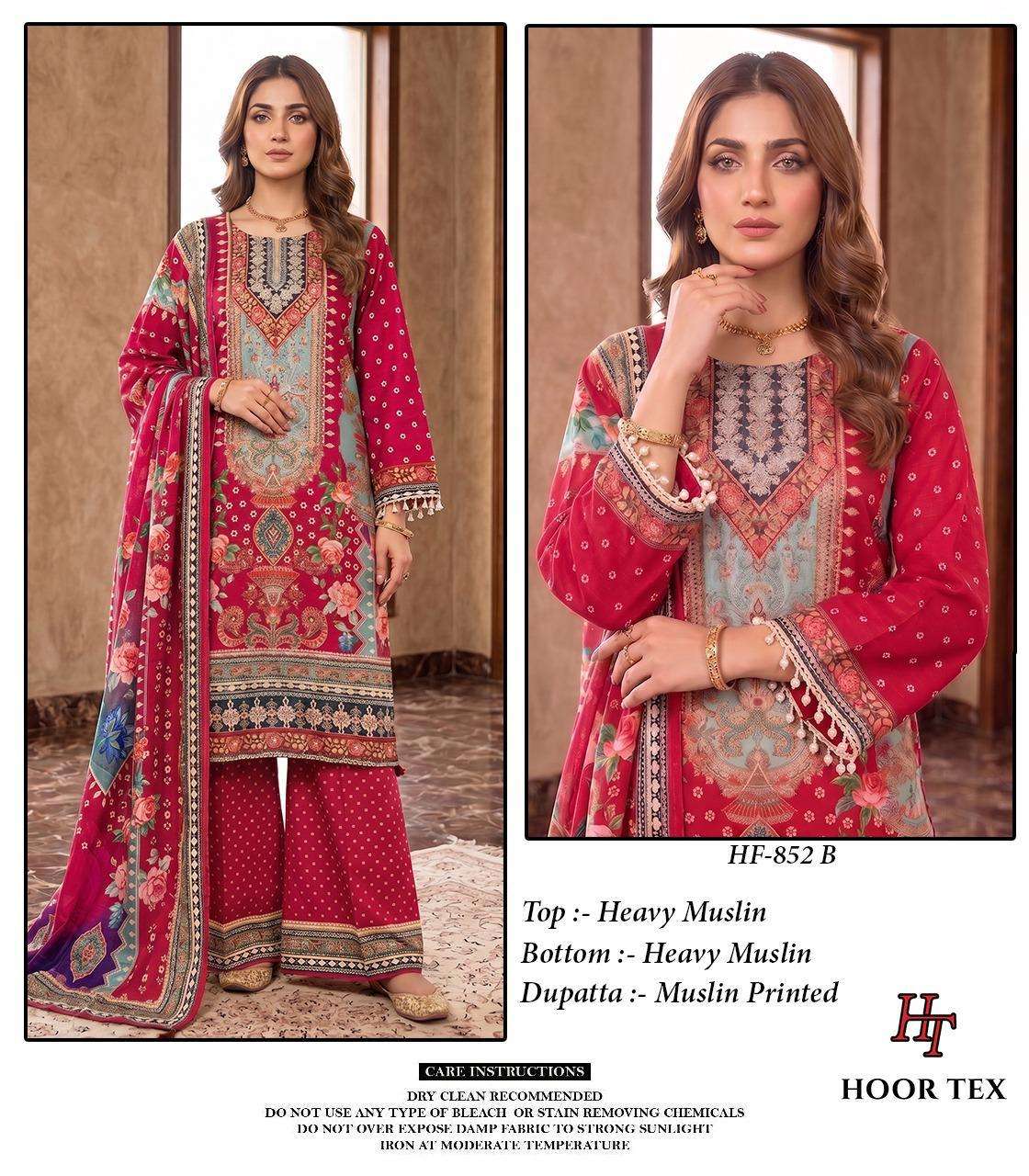 HOOR TEX HF-834 TO 852 Muslin Pakistani Suit Set