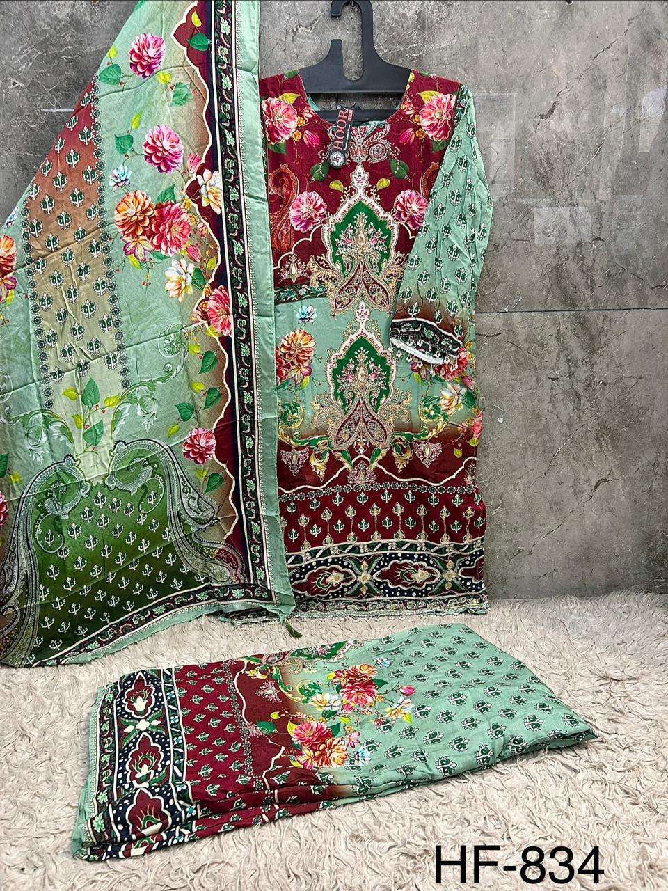 HOOR TEX HF-834 TO 852 Muslin Pakistani Suit Set