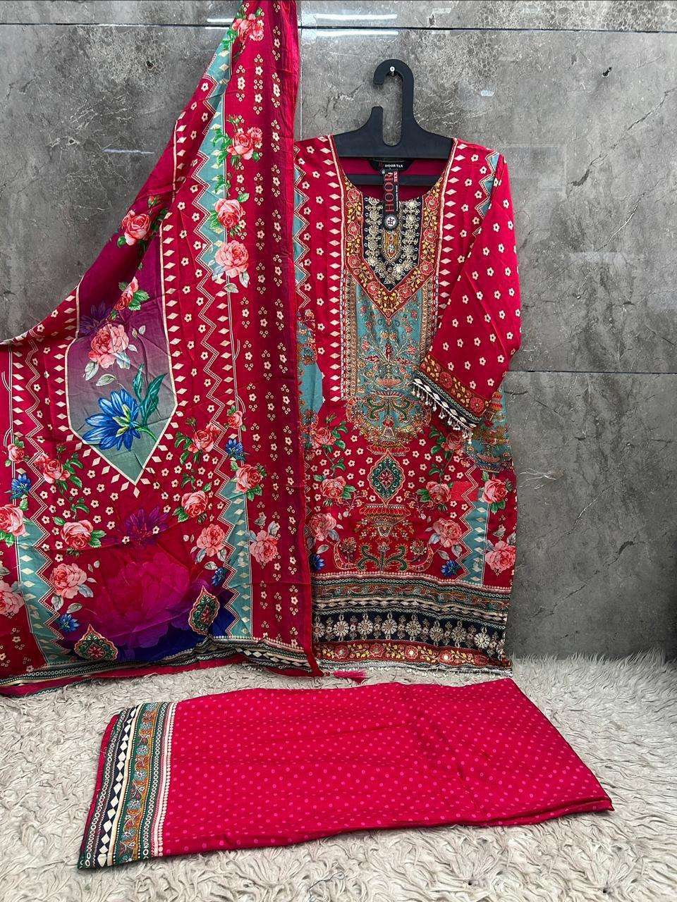 HOOR TEX HF-834 TO 852 Muslin Pakistani Suit Set