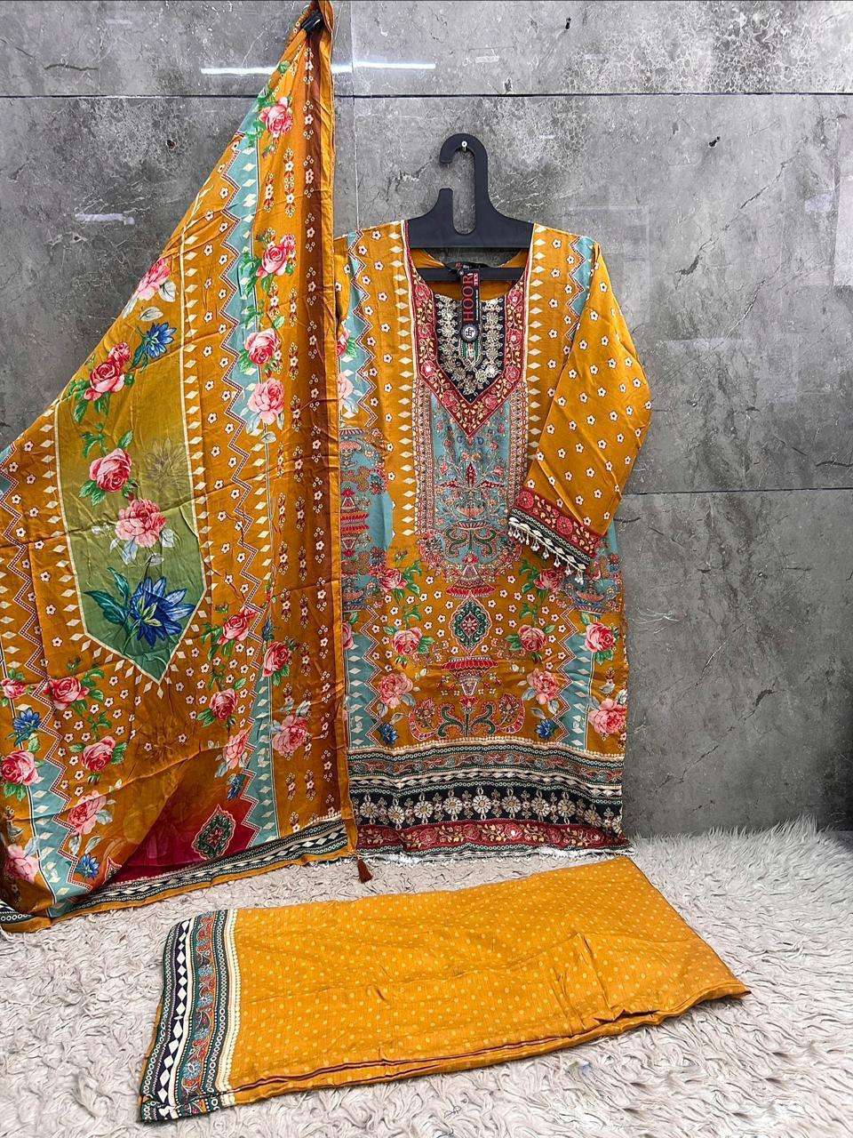HOOR TEX HF-834 TO 852 Muslin Pakistani Suit Set