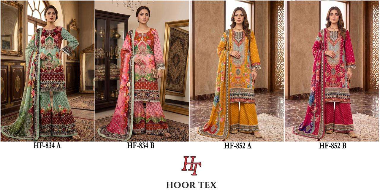 HOOR TEX HF-834 TO 852 Muslin Pakistani Suit Set