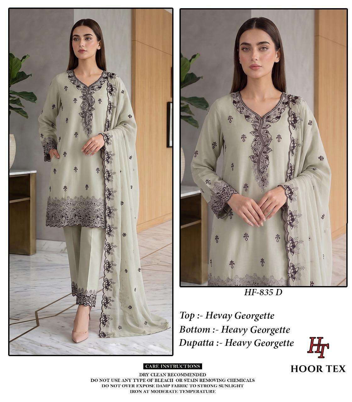 Hoor Tex HF-835 Georgette Embroidered Pakistani Suit Set