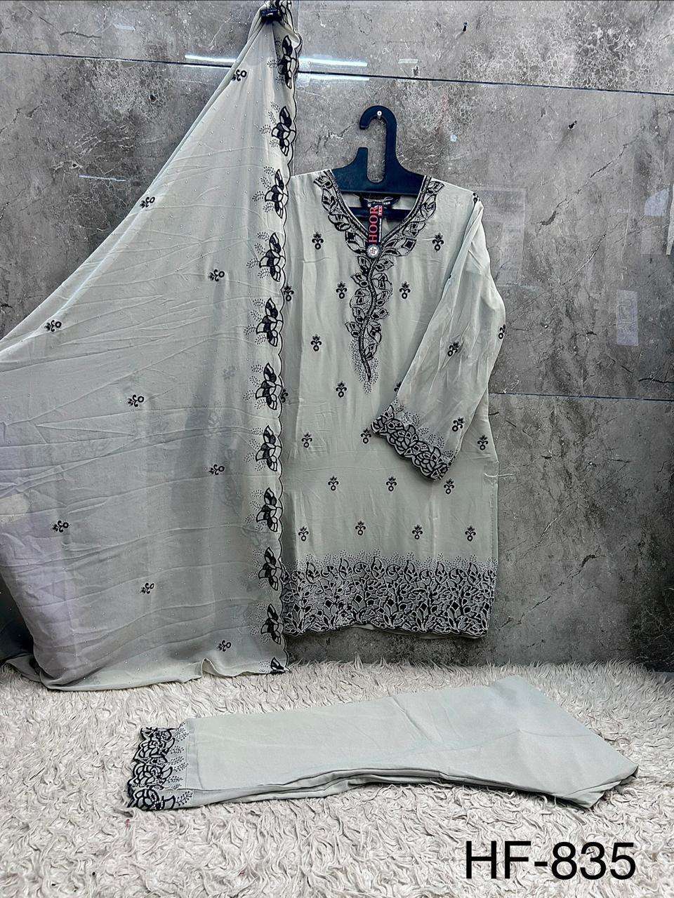 Hoor Tex HF-835 Georgette Embroidered Pakistani Suit Set