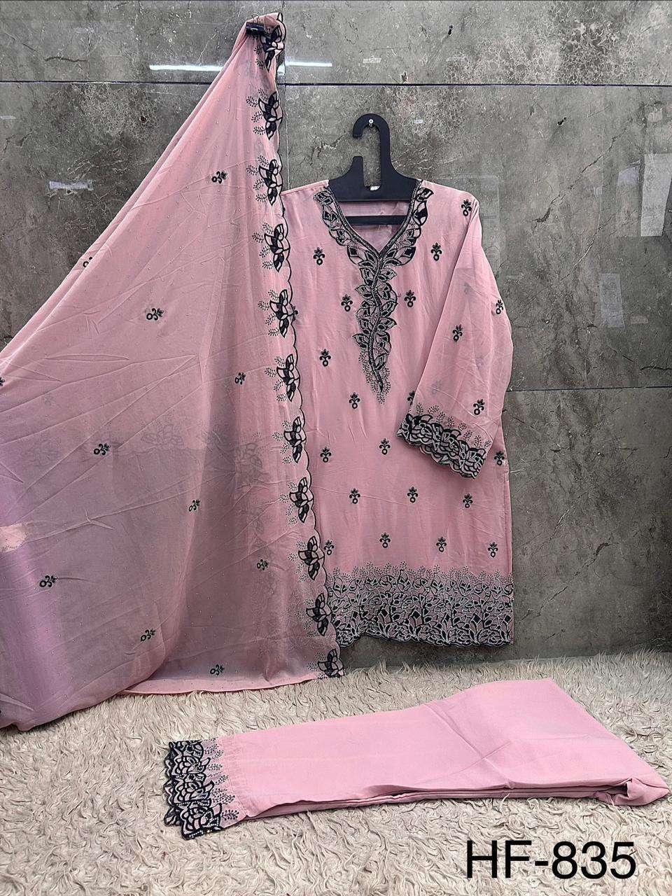 Hoor Tex HF-835 Georgette Embroidered Pakistani Suit Set