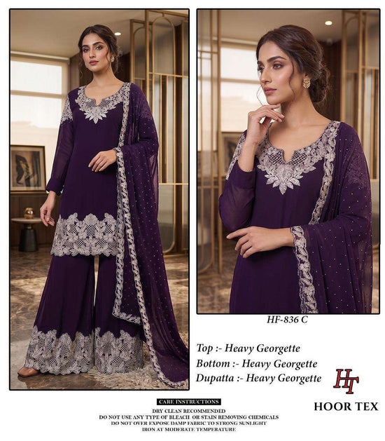 Hoor Tex HF - 836 Georgette Pakistani Suit Set - Amrah Wholesale