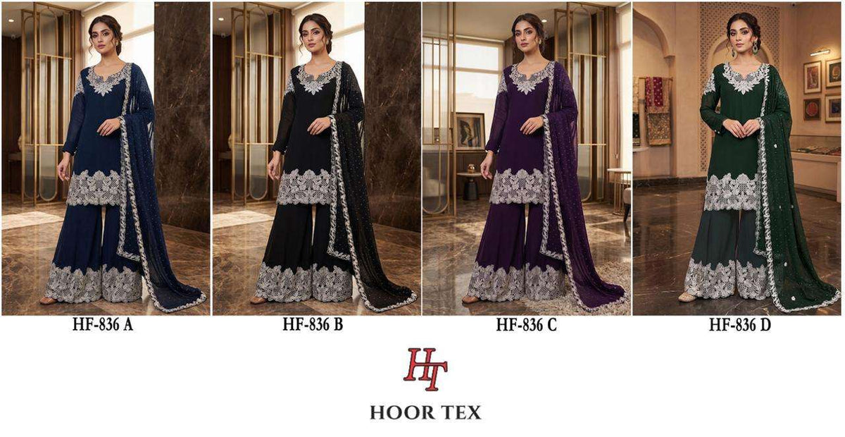 Hoor Tex HF - 836 Georgette Pakistani Suit Set - Amrah Wholesale