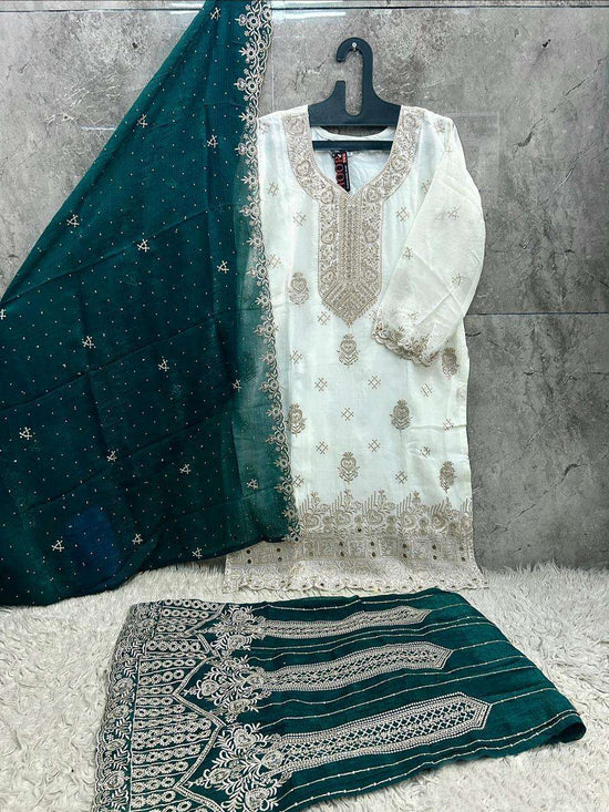 HOOR TEX HF-839 Crunchy Embroidered Stitched Pakistani Suit Set