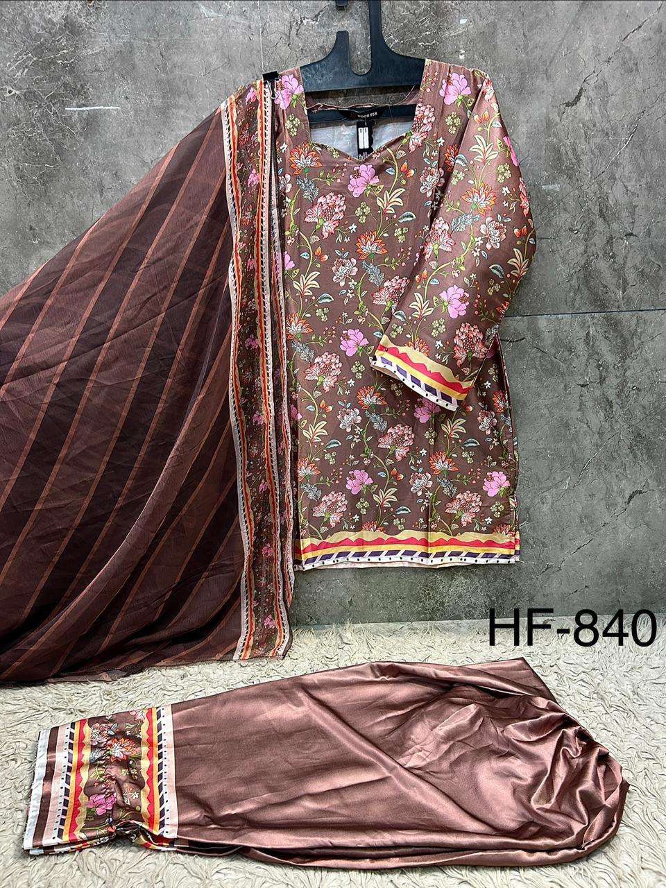 Hoor Tex HF - 840 To HF - 846 Malai Satin Dress Material - Amrah Wholesale