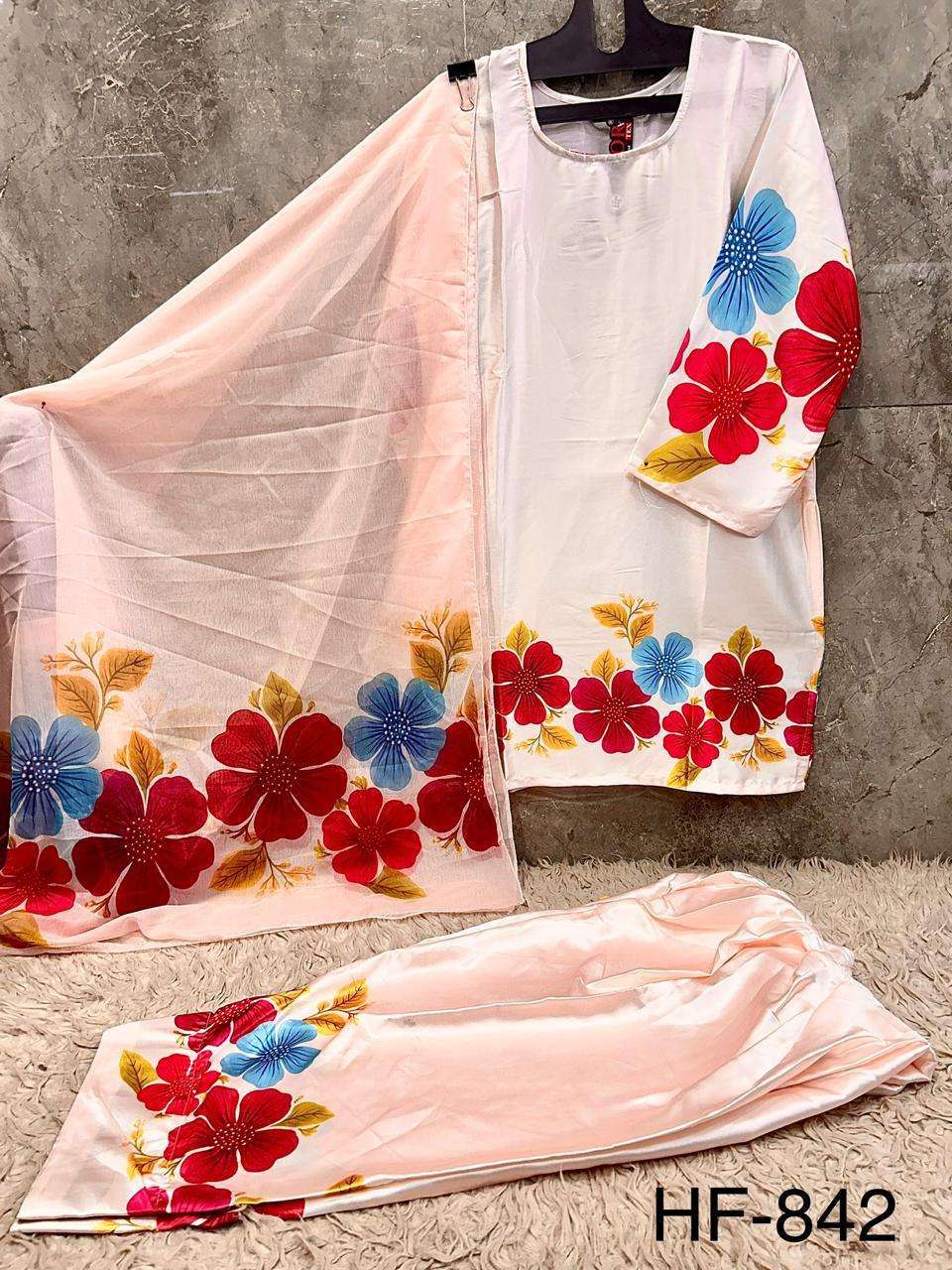 Hoor Tex HF - 840 To HF - 846 Malai Satin Dress Material - Amrah Wholesale