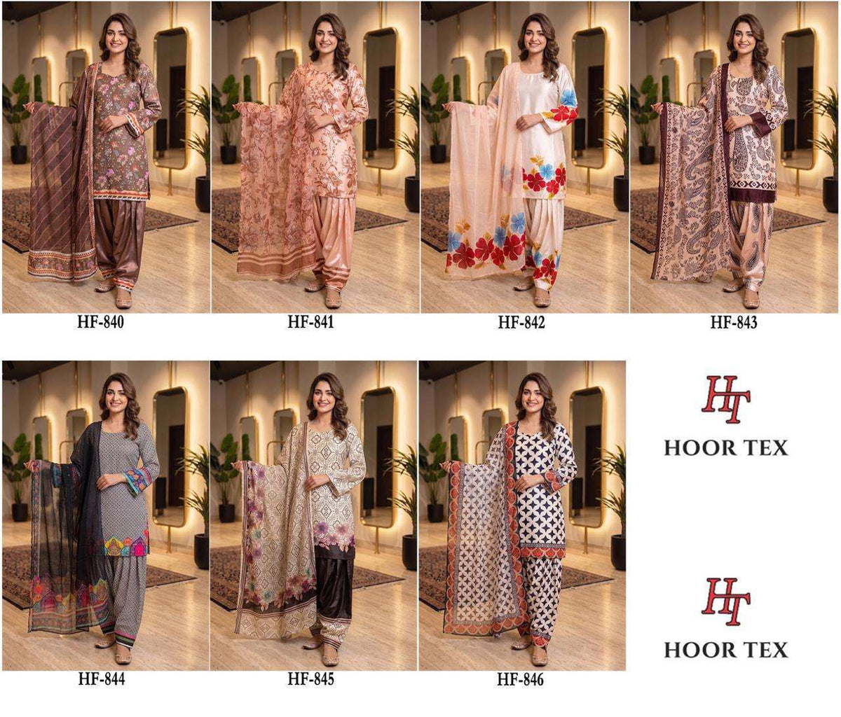 Hoor Tex HF - 840 To HF - 846 Malai Satin Dress Material - Amrah Wholesale