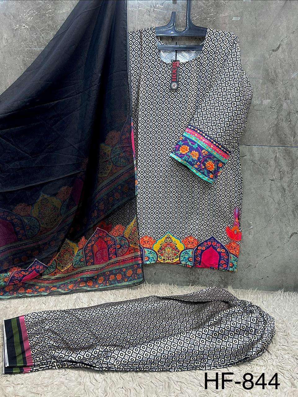 Hoor Tex HF - 840 To HF - 846 Malai Satin Dress Material - Amrah Wholesale