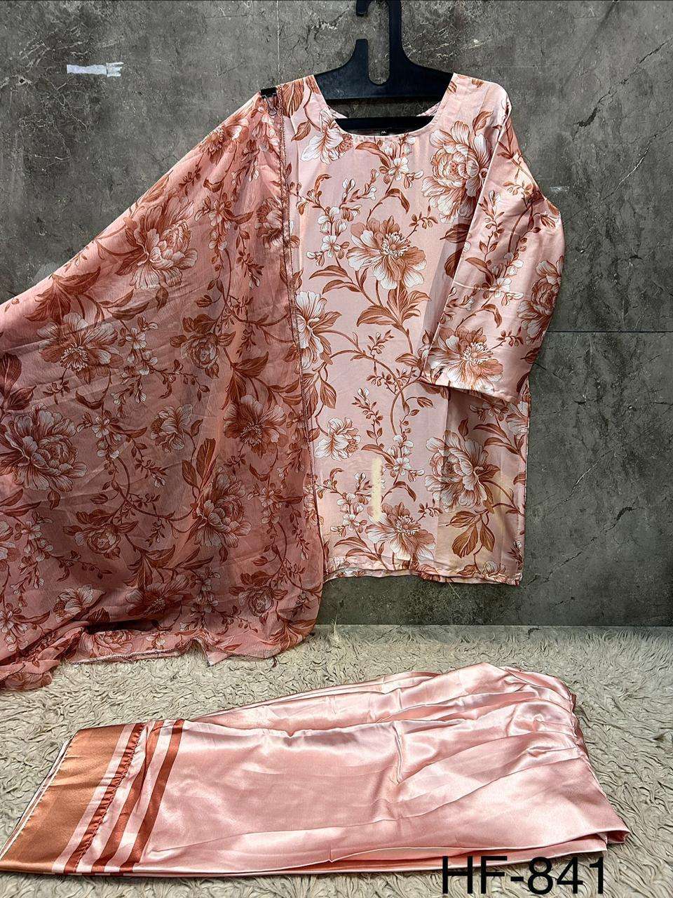 Hoor Tex HF - 840 To HF - 846 Malai Satin Dress Material - Amrah Wholesale