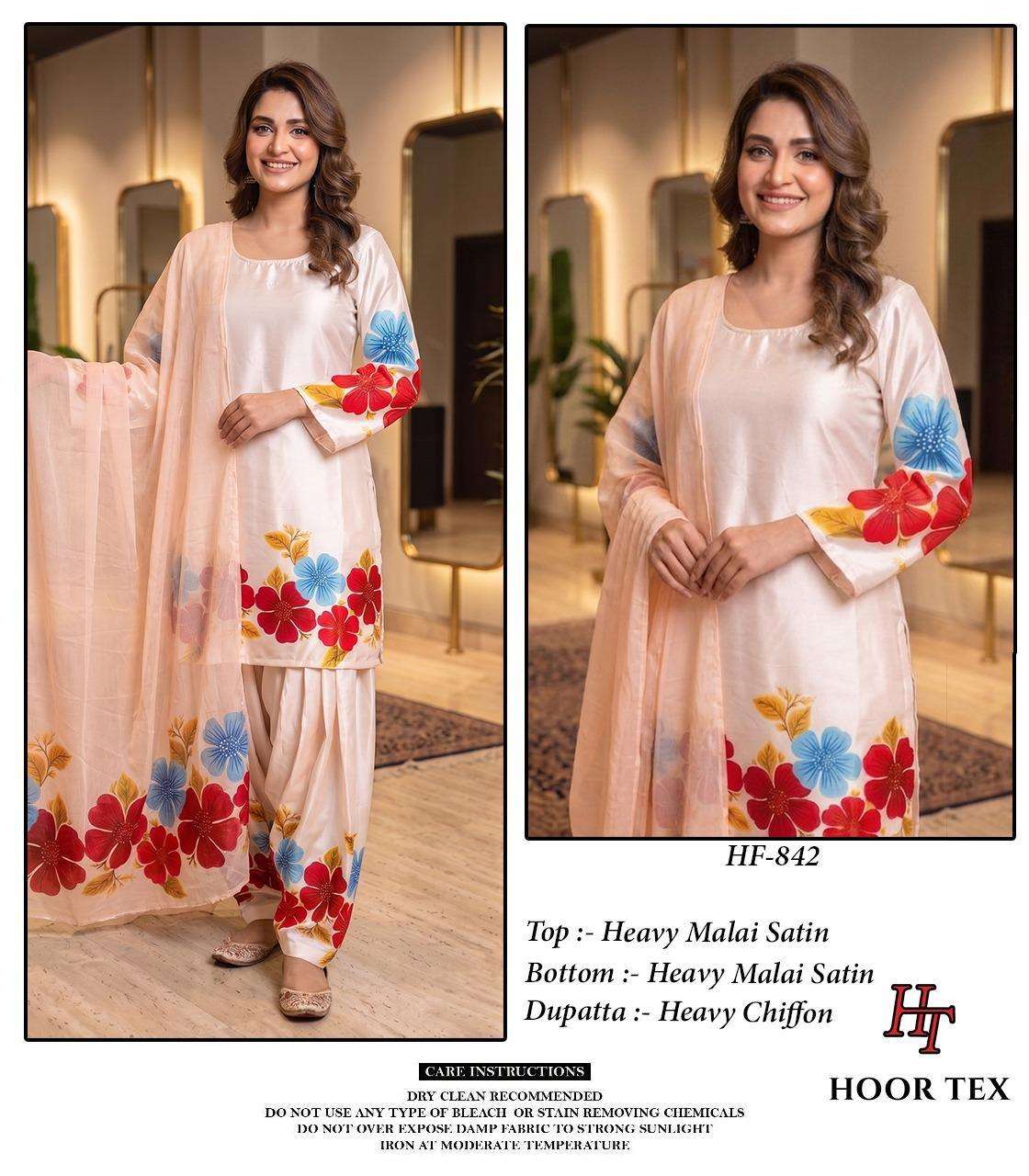 Hoor Tex HF - 840 To HF - 846 Malai Satin Dress Material - Amrah Wholesale