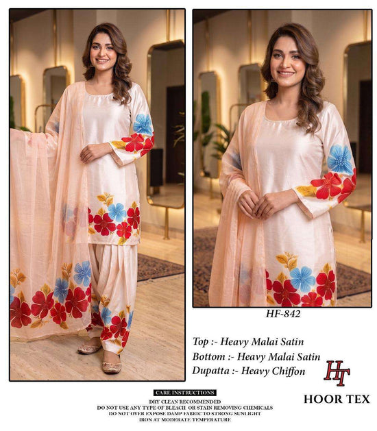 Hoor Tex HF - 840 To HF - 846 Malai Satin Dress Material - Amrah Wholesale