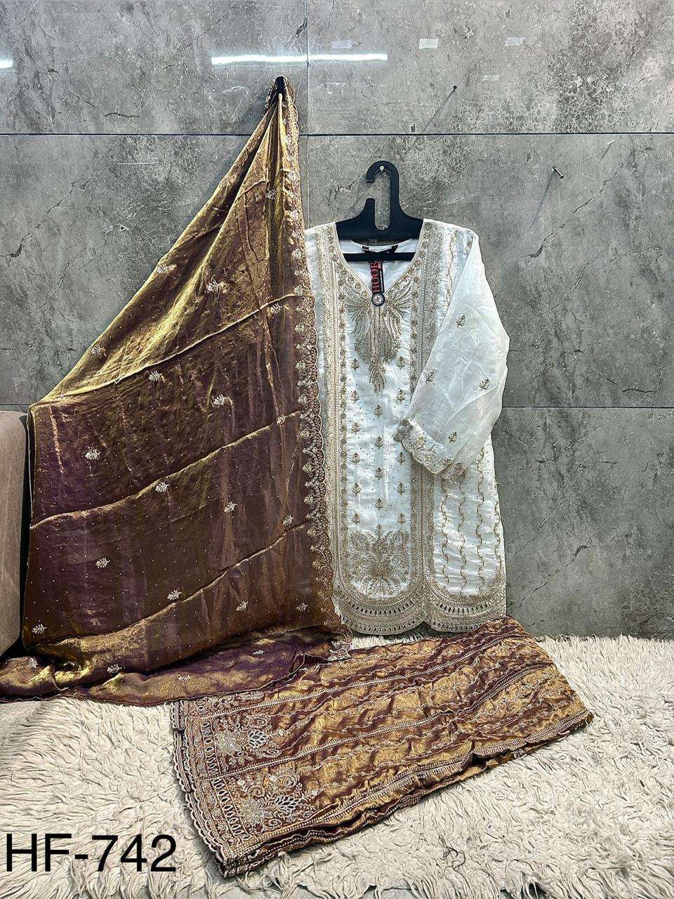 HOOR TEX HF-842 FANDY STITCHED SALWAR SUIT SET - Amrah Wholesale