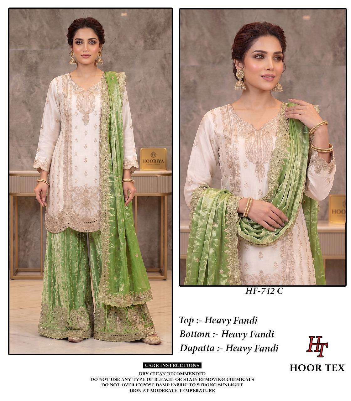 HOOR TEX HF-842 FANDY STITCHED SALWAR SUIT SET - Amrah Wholesale